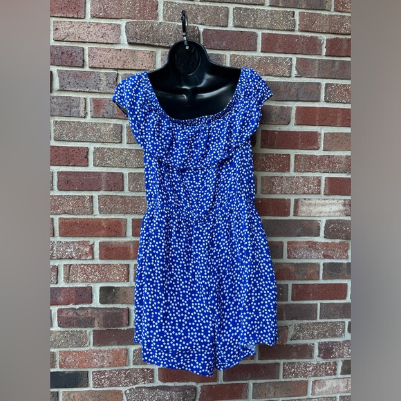 Express Blue & White Polka Dot Romper Sz M/L - Picture 4 of 6